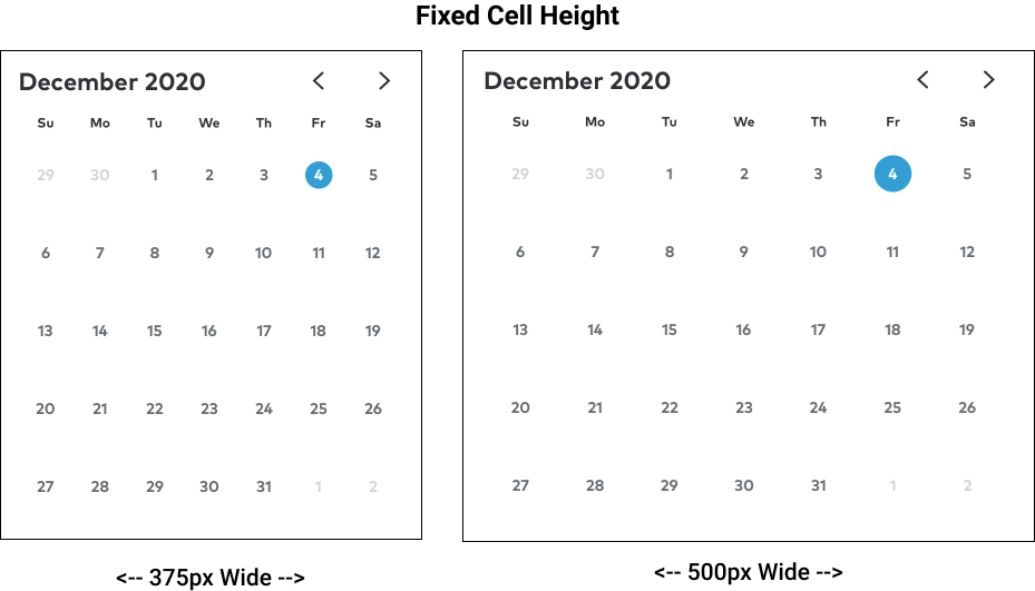 CalendarPicker - Fixed height cells